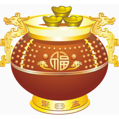 聚宝盆png矢量素材