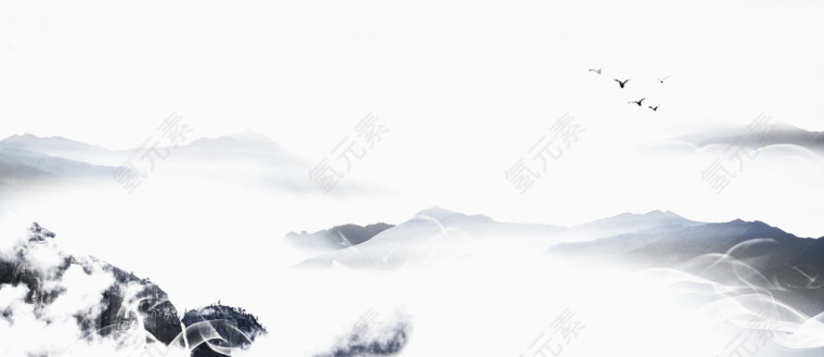 中国风水墨天空