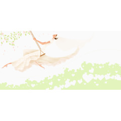 矢量荡秋千的美女