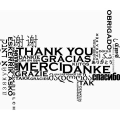 中英日等外文谢谢矢量图