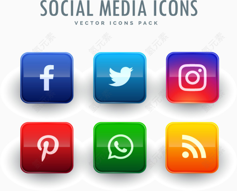 方形社交媒体图标