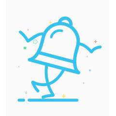 蓝色线框小人铃铛展示