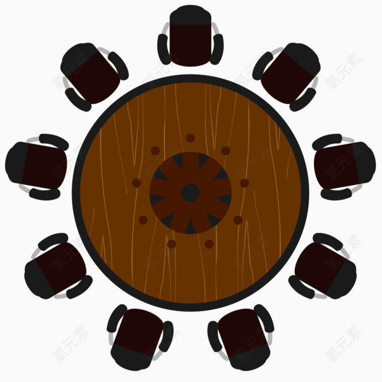 矢量会议室办公设备会议圆桌