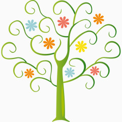 手绘绿色树枝模型