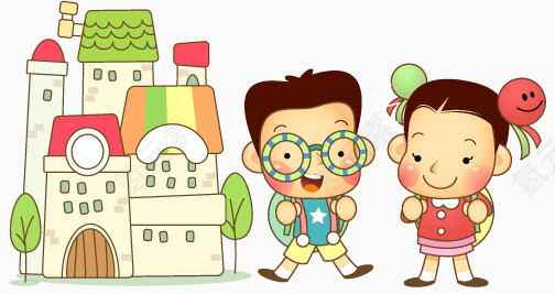 可爱卡通儿童矢量素材