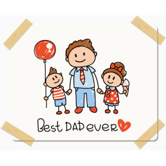 手绘父亲节贺卡矢量素材