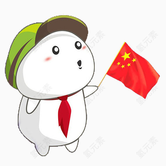 国庆 卡通 红旗 红领巾 萌萌哒