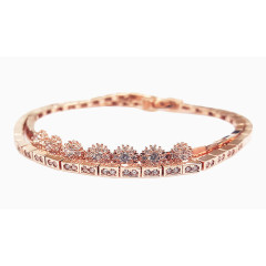 玫瑰金色长条手链