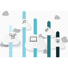 商务云信息图表设计矢量素材