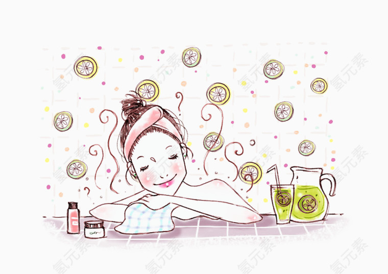 美女泡澡图片素材