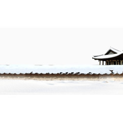 下雪围墙免抠素材