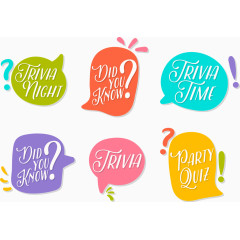 多彩可爱手绘对话框矢量图