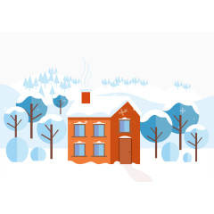 冰天雪地里的温馨小屋