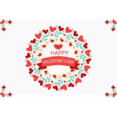 可爱扁平红色爱情海报