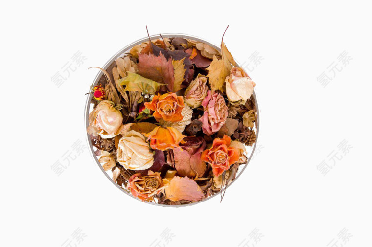 一盘玫瑰干花