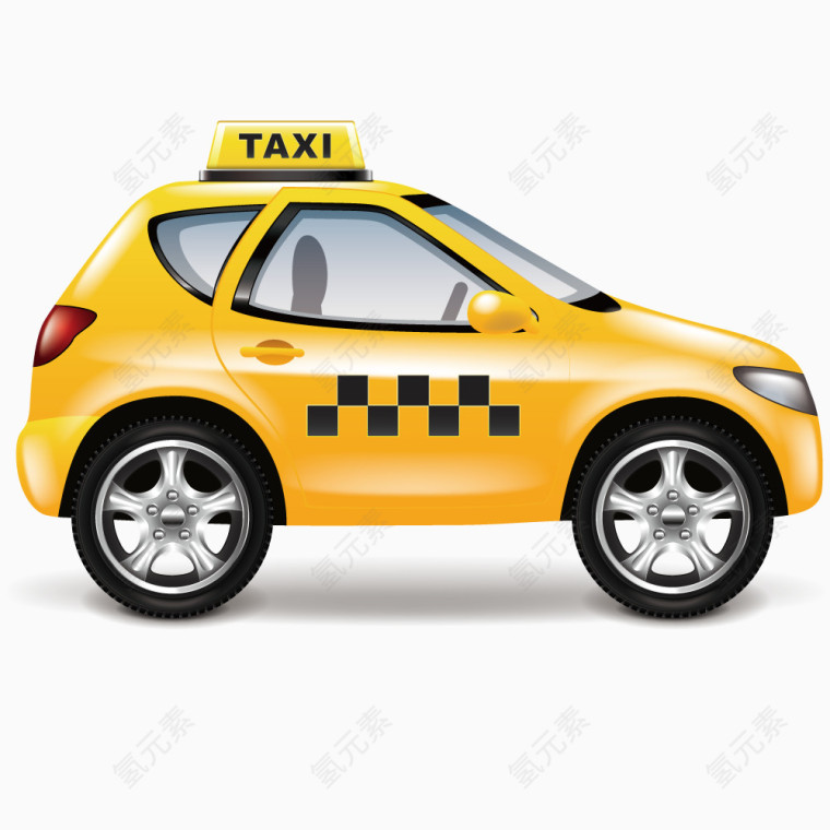 矢量手绘出租车