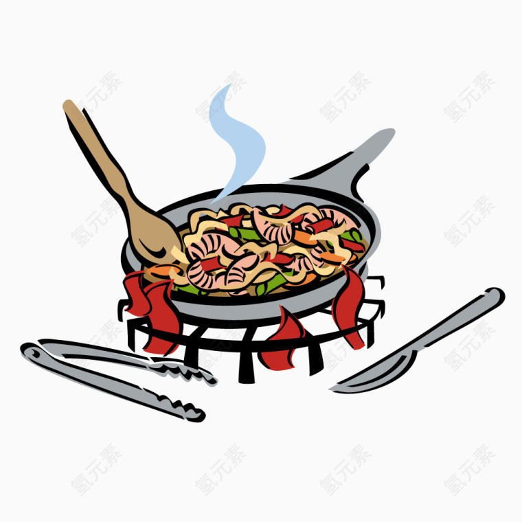 矢量手绘火锅
