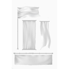 白色旗帜高清素材