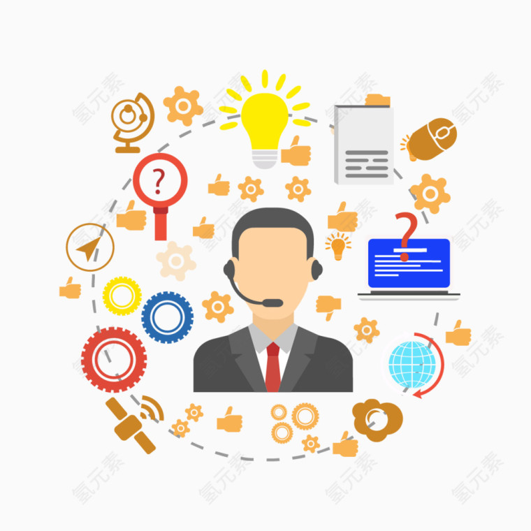 矢量商务人士和图标