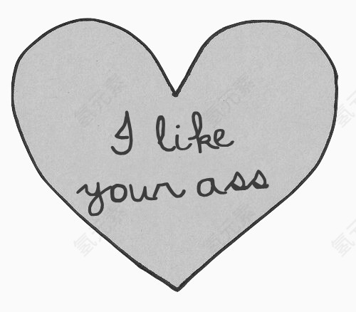 可爱心形灰色爱心英文字母简笔画