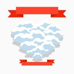 云朵 矢量图 红色彩带 文字背景