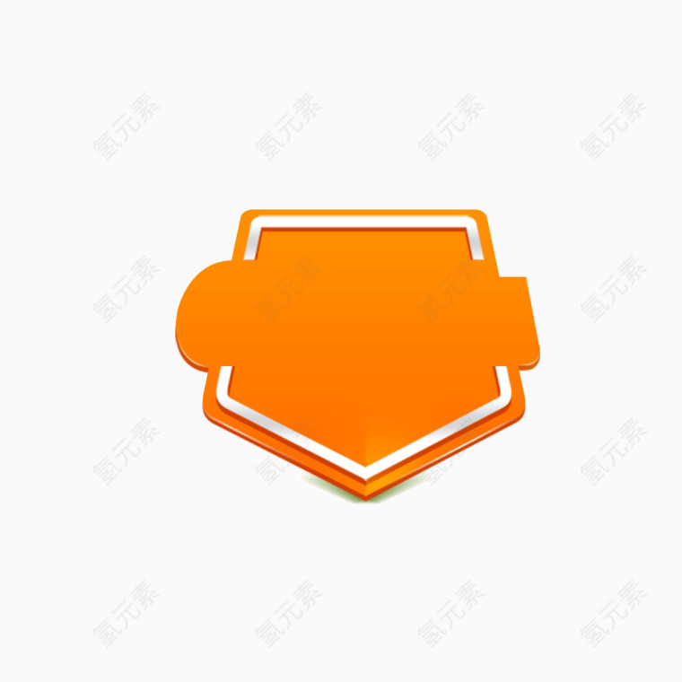 背景装饰 盾牌 橘黄色 边框 箭头