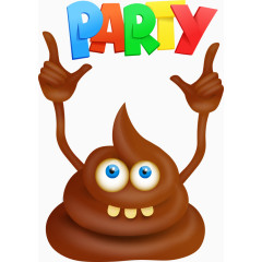 矢量卡通便便与英文