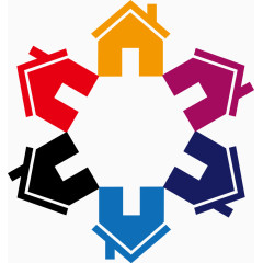 彩色简约家具家居logo矢量图