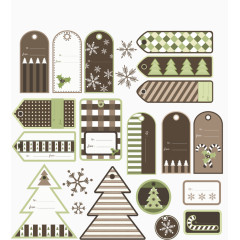 圣诞节主题吊牌矢量