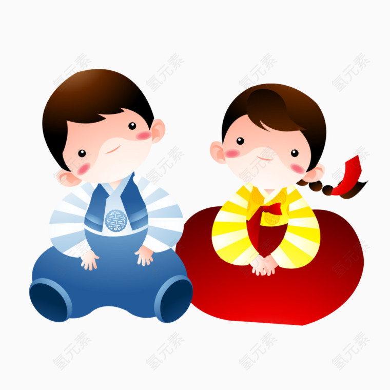 卡通可爱情侣