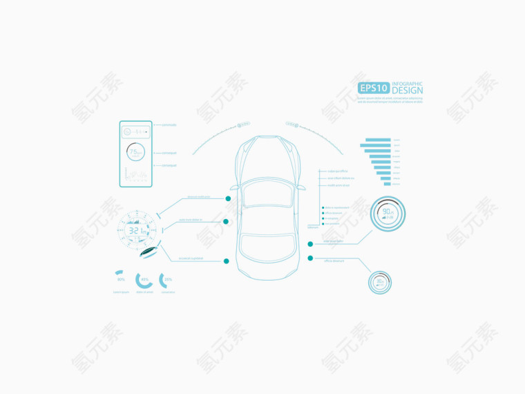 简约商务汽车信息分析图表