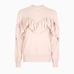 TOPSHOP粉色花边装饰女士卫衣