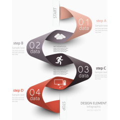 矢量丝带流程图