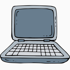 矢量手绘笔记本电脑素材
