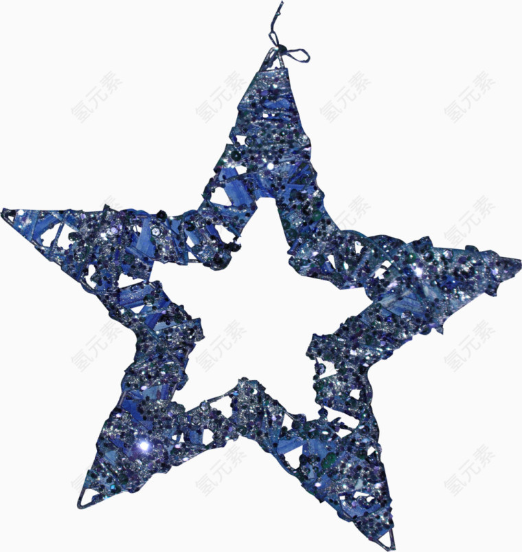 蓝色漂亮装饰五角星