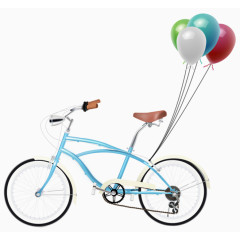 带着气球的单车