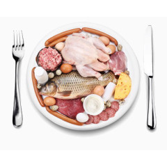 餐盘里的荤菜食物