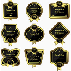 矢量手绘黑色标签