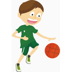 打篮球的孩子矢量图