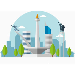 矢量图地标建筑