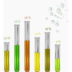 矢量透明试管绿色泡泡