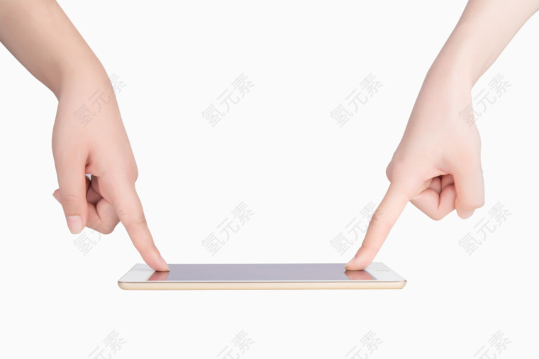 手指按着手机