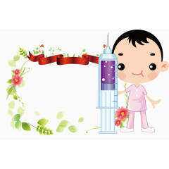 护士注射器护士节边框