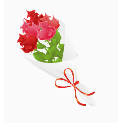 矢量一束红色玫瑰花