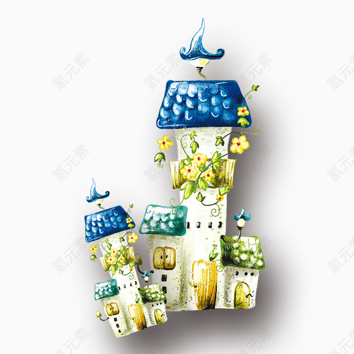 手绘卡通城堡