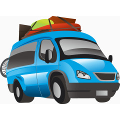 可爱蓝色休闲汽车矢量图