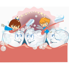 卡通手绘牙齿动漫人物