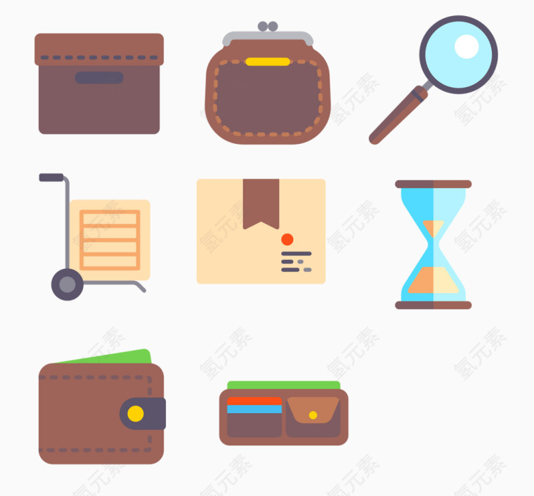 棕色电子商务图标