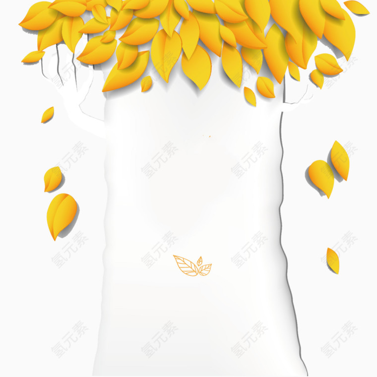 秋季落叶树木矢量素材