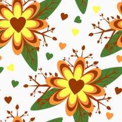 装饰复古花素材矢量